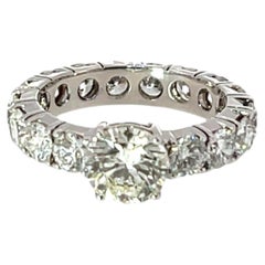 Anello con solitario di diamanti in oro bianco 18ct, 4,71ct