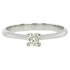 Diamond Solitaire Ring Set With 0.16ct I/SI1 Round Diamond in 18ct White Gold