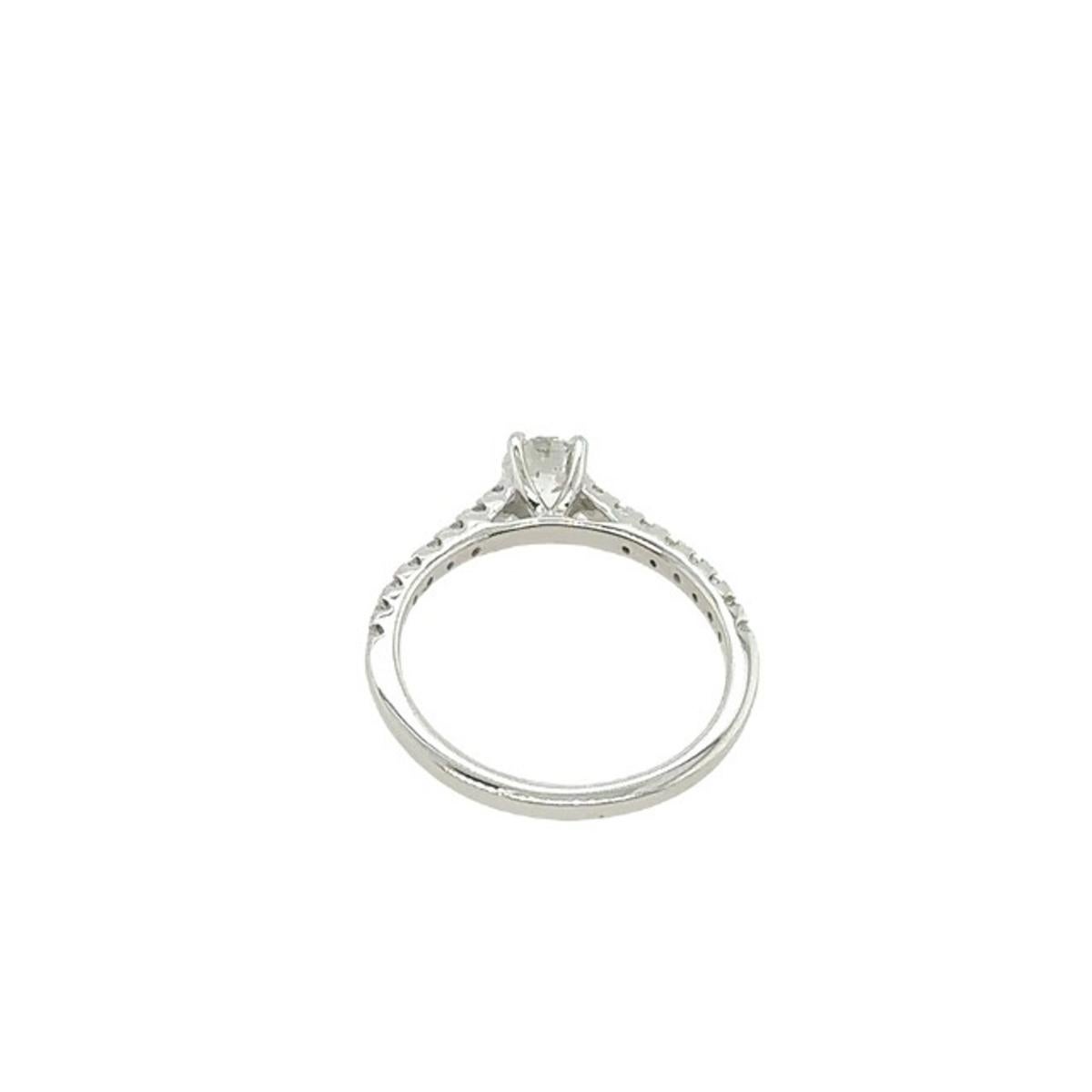 Round Cut Diamond Solitaire Ring Set with 0.30ct Natural Round Diamond in 18ct White Gold For Sale