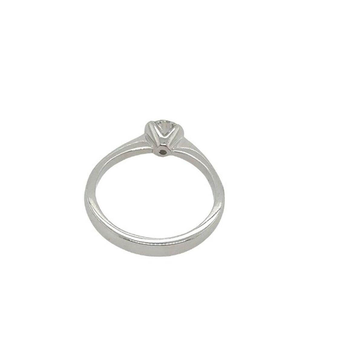 Women's Diamond Solitaire Ring Set with 0.34ct H/VS2 Natural Diamond in 18ct White Gold