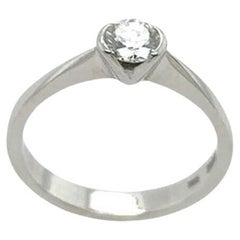 Diamond Solitaire Ring Set with 0.34ct H/VS2 Natural Diamond in 18ct White Gold