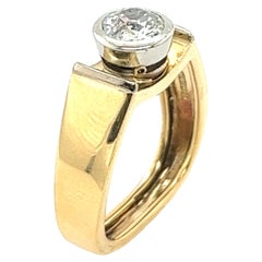 Diamond Solitaire Ring Set With 0.50ct I/SI3 in a 18ct Yellow & White Gold