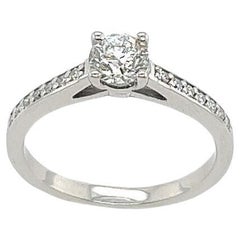 Diamond Solitaire Ring Set with 0.51ct G/SI2 Natural Diamond in 14ct White Gold