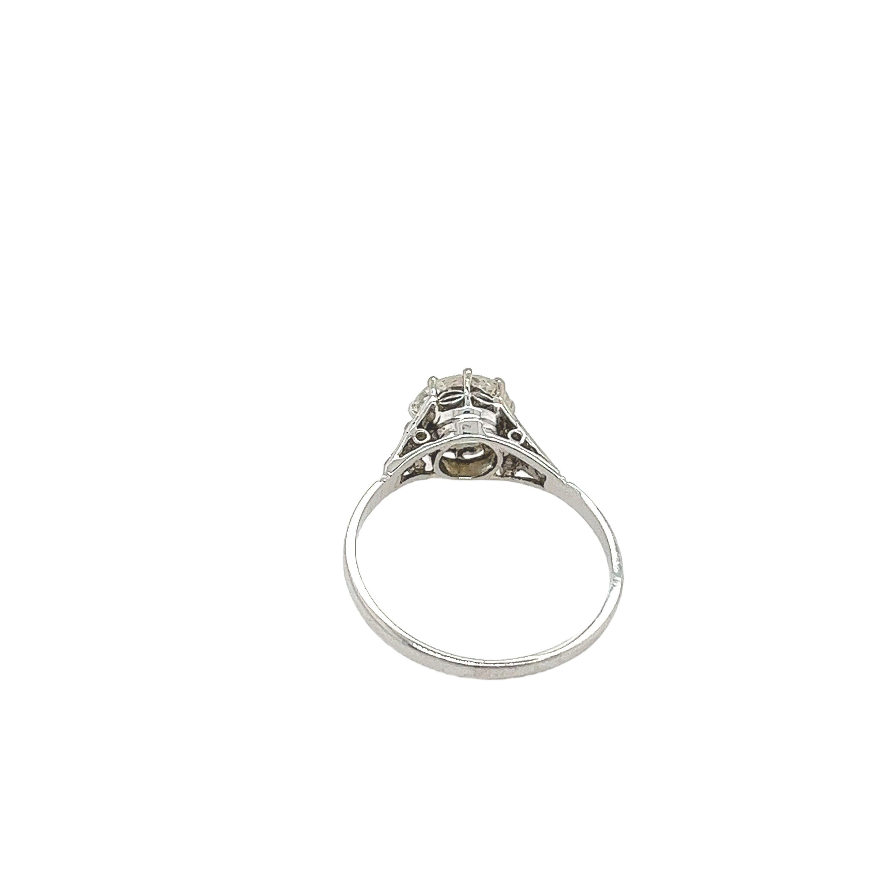 Diamond Solitaire Ring Set With 1.63ct Old Cut I/SI1 Natural Diamond in 18ct  For Sale 1