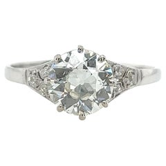 Antique Diamond Solitaire Ring Set With 1.63ct Old Cut I/SI1 Natural Diamond in 18ct 