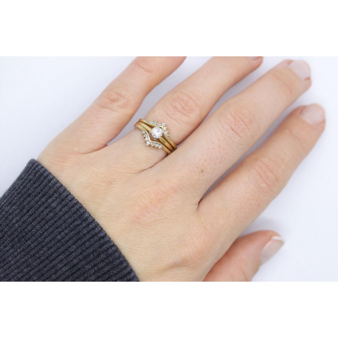 Diamant Solitär-Ring mit Jacke. 14k Diamant-Verlobungsring Set. Hochzeit im Angebot 2