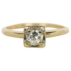 Anillo de Compromiso Solitario de Diamantes en Dos Tonos - 0.28ct Corte Brillante Redondo