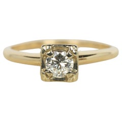 Zweifarbiger Verlobungsring mit Solitär-Diamant - 0,28ct runder Brillantschliff