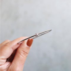 Braccialetto con solitario di diamanti in oro bianco