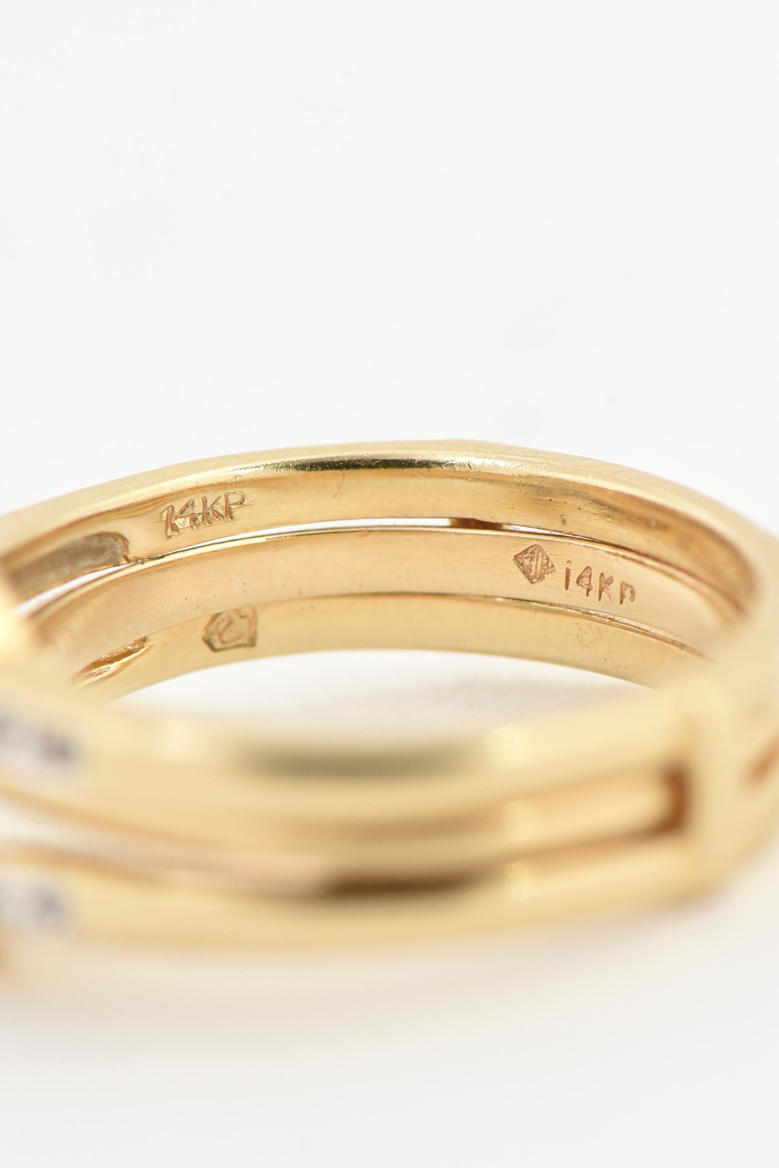 Anello di fidanzamento solitario con diamante e fascia a gabbia in oro giallo in vendita 5