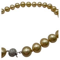 Diamond South Pearl necklace 18" 13mm-16mm 14KT