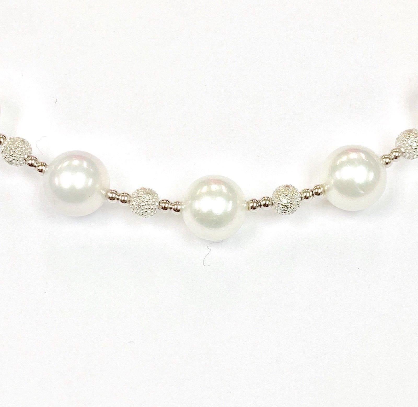 Diamond South Sea Pearl Choker 11.89 mm Italy Certified In New Condition In Brooklyn, NY