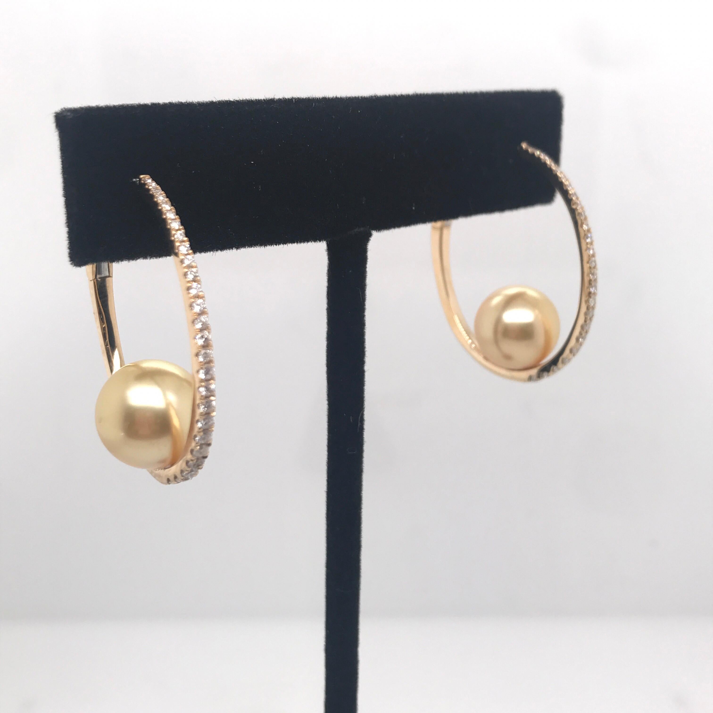 22k solid gold diamond cut and handcraftet dangling bell hoops