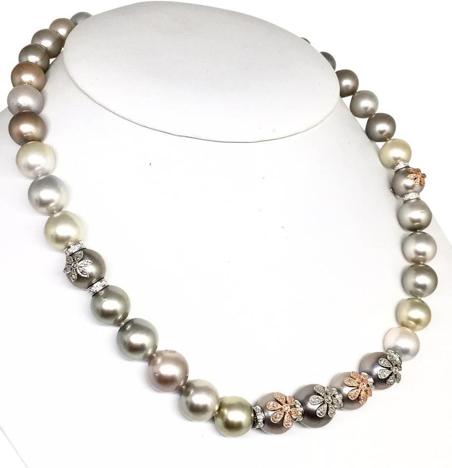 Collier de perles des mers du Sud en diamants de 12,8 mm certifiés Neuf - En vente à Brooklyn, NY