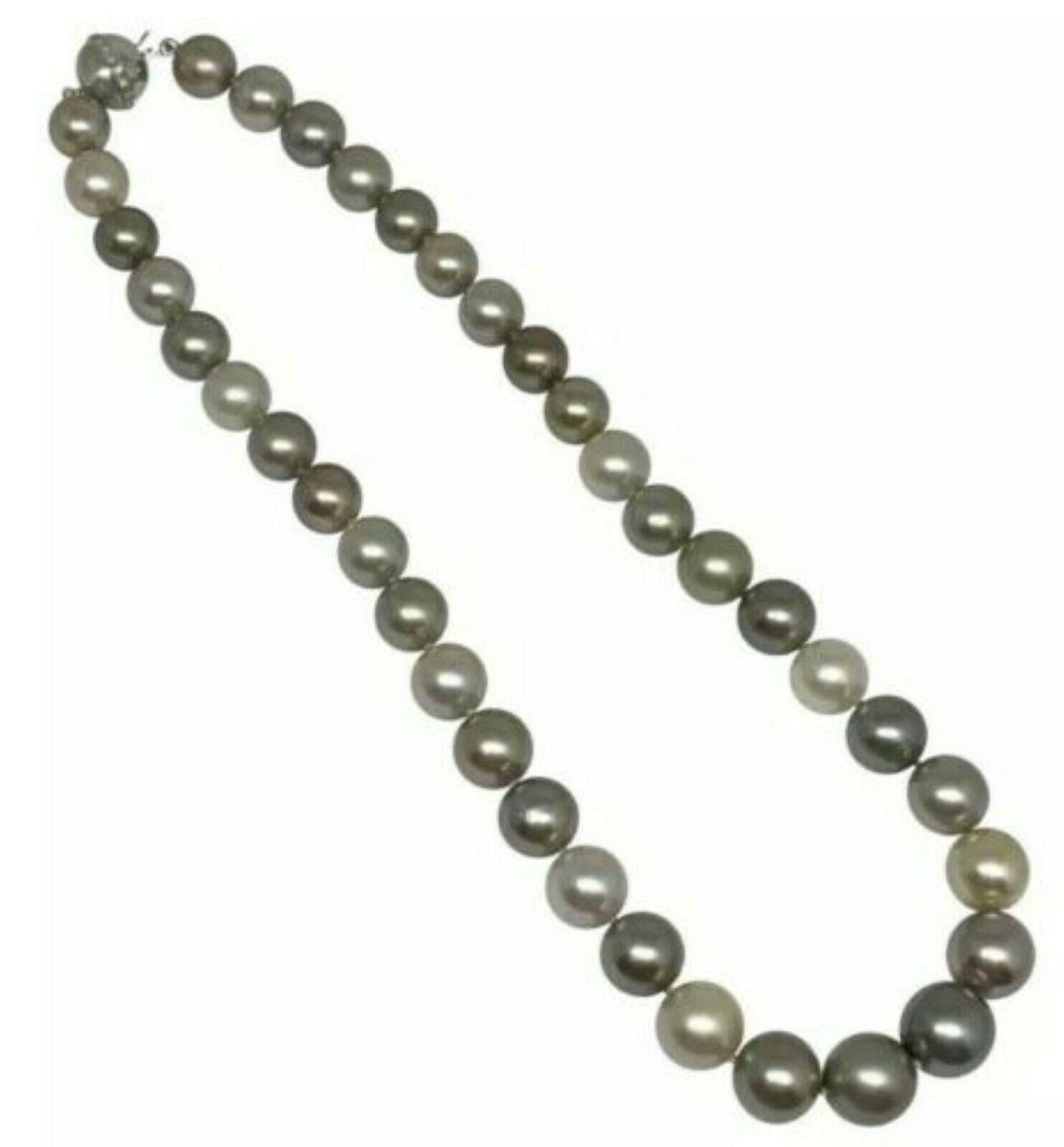 Diamond South Sea Pearl Necklace 14k Gold Certified In New Condition For Sale In Brooklyn, NY