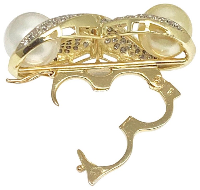 Diamond South Sea Pearl Necklace 14k Gold Certified at 1stDibs
