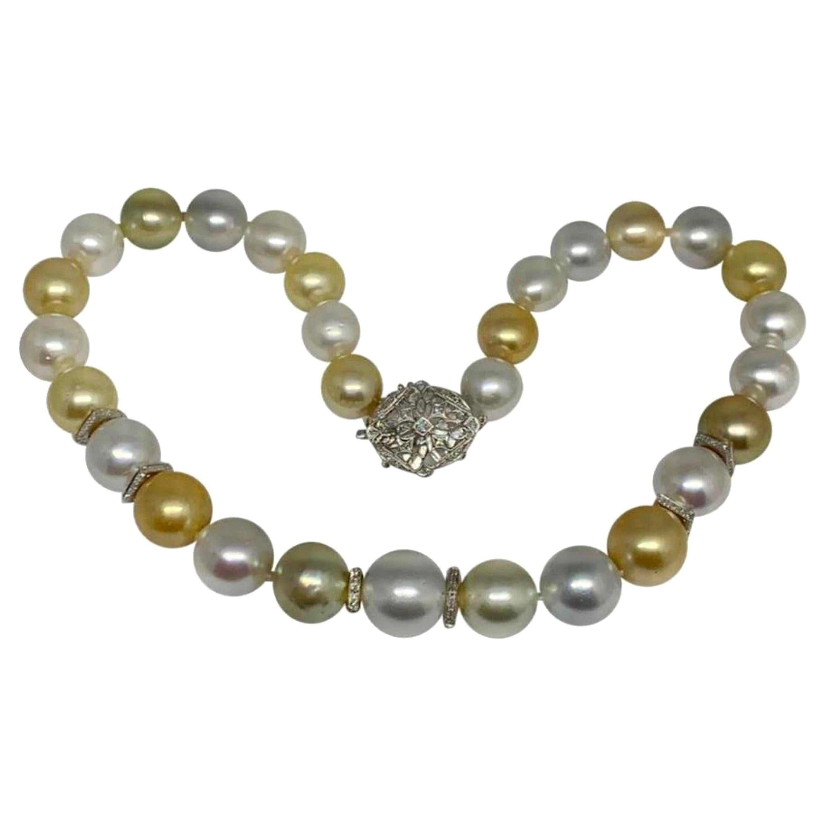 Doris Panos South Sea Pearl Diamond Gold "Fantasy" Necklace at 1stDibs