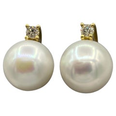 Diamond Southseapearl 18 K. Stud Earrings