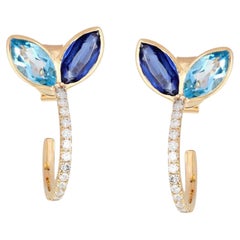 Diamond Sovereign 14K (or 18k upon request) Yellow Gold Hoops Earrings