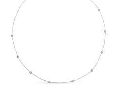 Diamond Spacer Bezel Necklace 14k White Gold