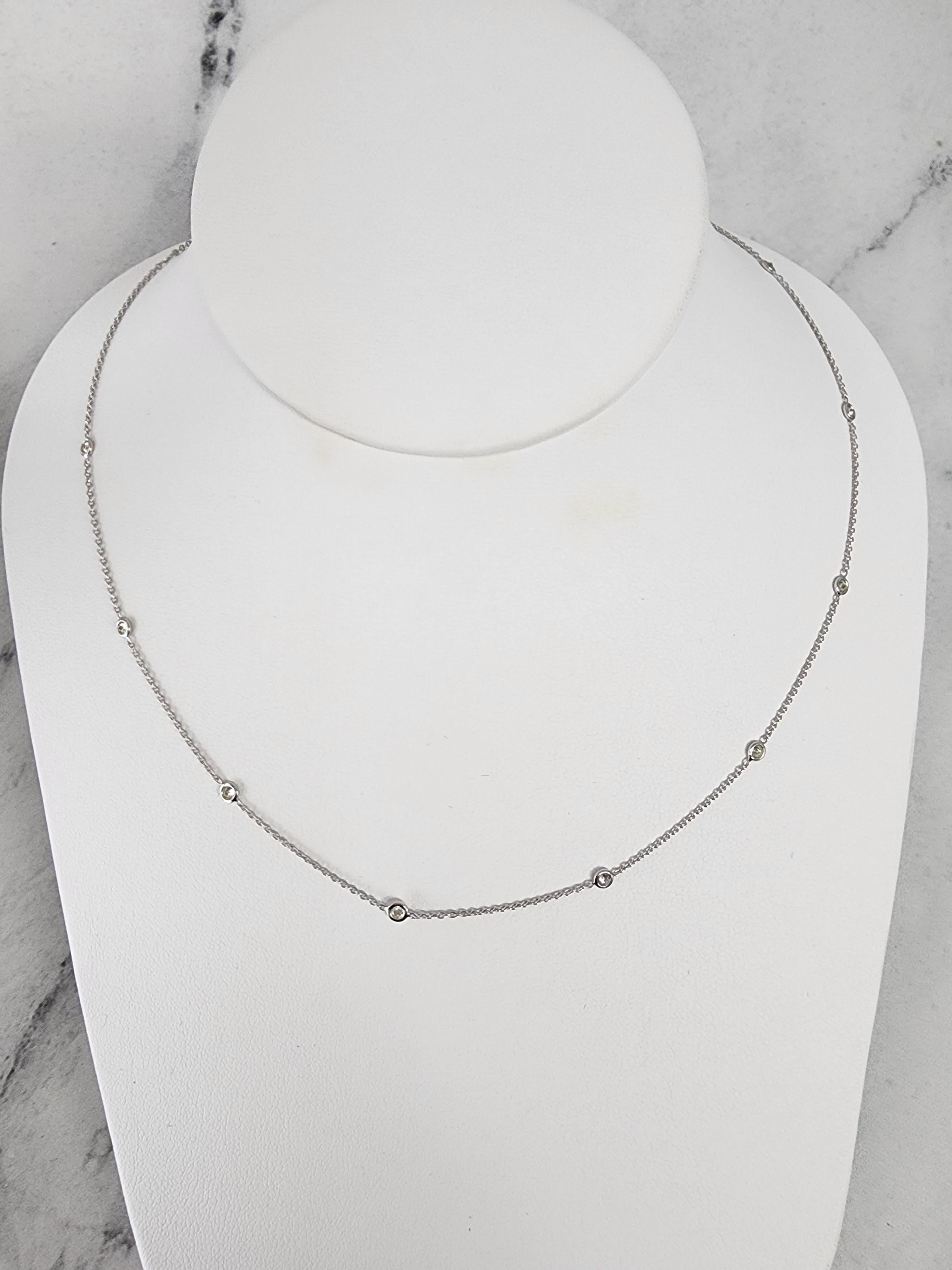 Collana con castone distanziatore di diamanti in oro bianco 14k In condizioni Nuovo in vendita a Sugar Land, TX