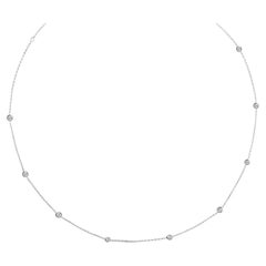Diamond Spacer Bezel Necklace 14k White Gold