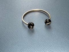 Diamond Sphere Bangle Black Enamel