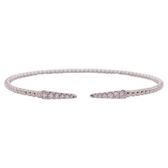 Diamond Spike Bracelet Flexible Cuff Bangle, .26 Carats BG4216-62W45JJ LV 14kt