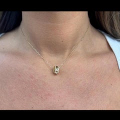 Diamond Spiked Wheelbarrow Pendant Necklace 0.16 Carats 18 Karat Yellow Gold