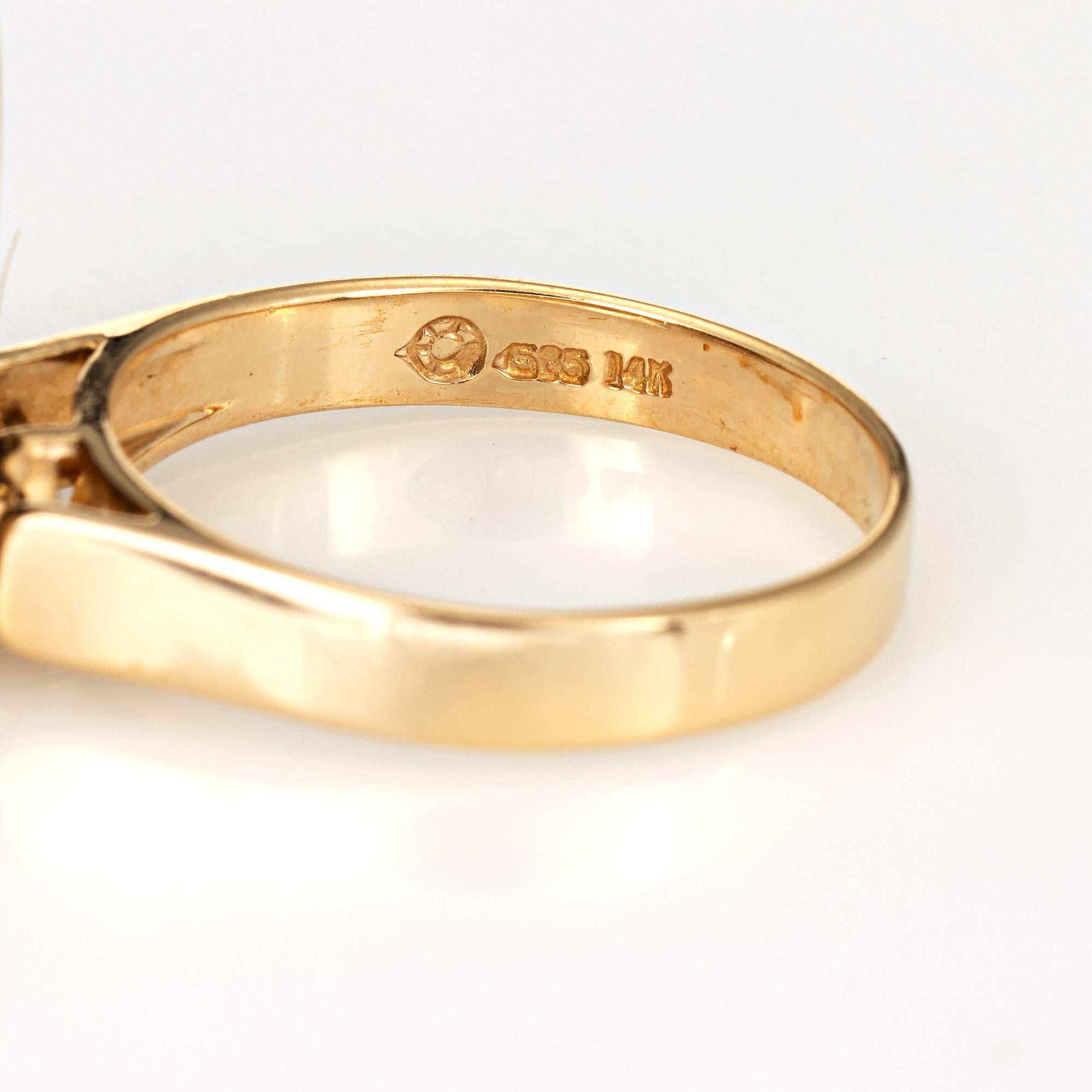 Cabochon Diamond Spinning Ring Vintage 14 Karat Gold Onyx Lapis MOP Spinner Jewelry