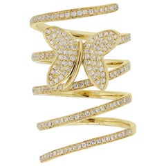 Diamond Spiral Butterfly Ring