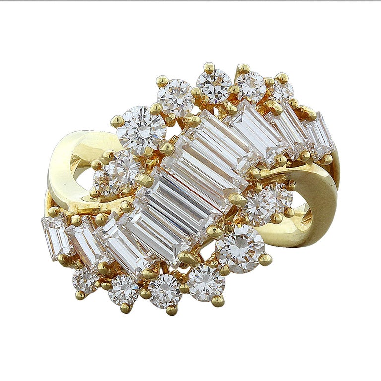 Diamond Spiral Gold Cascade Ring For Sale at 1stDibs terminal cascade