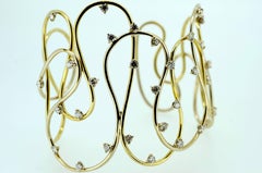 Diamond Spiral Link Cuff Bracelet