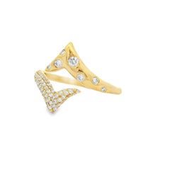 Diamond Spiral Ring in 14K Yellow Gold with 0.45 Carats Size 7