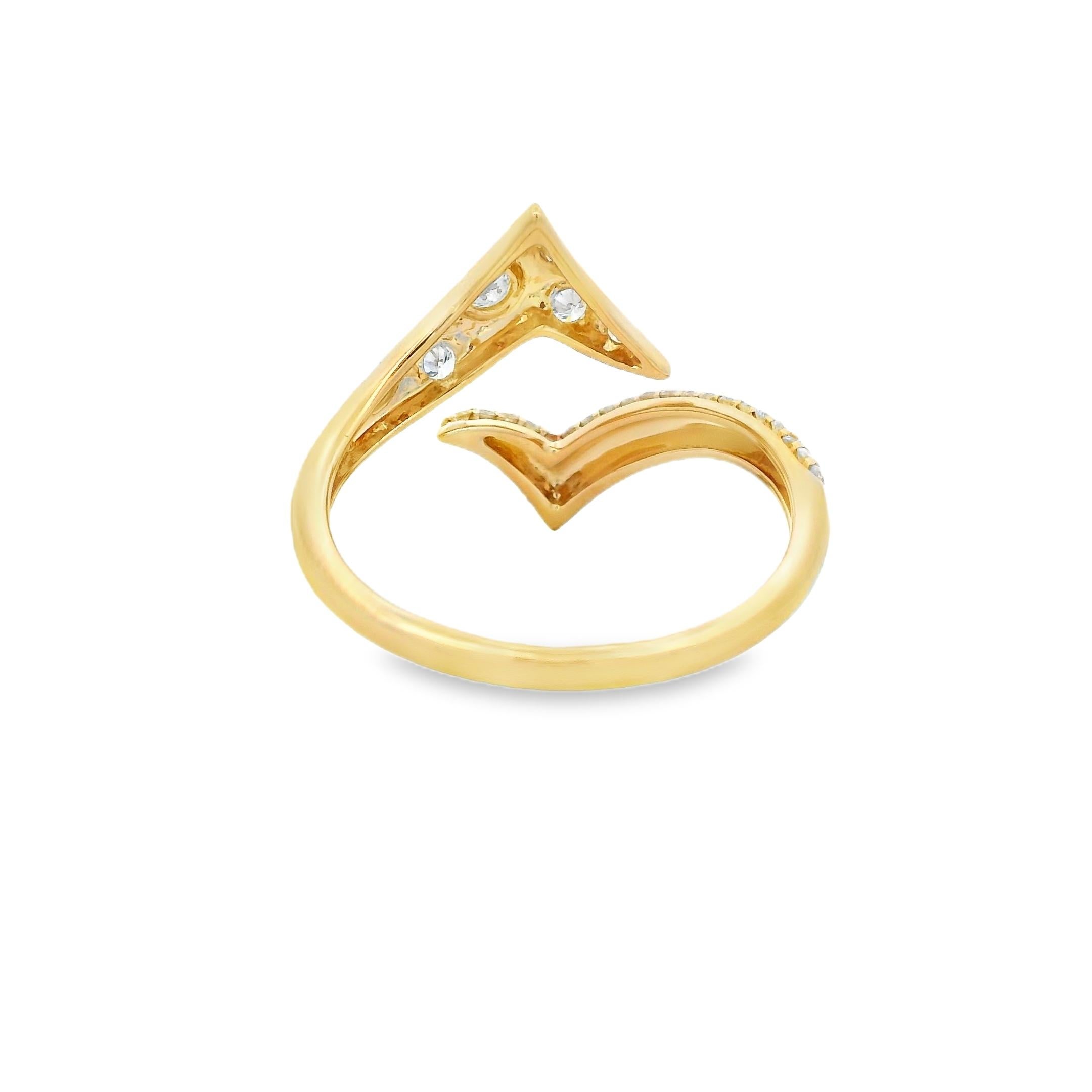 Anello con diamante a spirale in oro giallo 14K con 0,45 carati, misura 7 In condizioni Nuovo in vendita a New York, NY