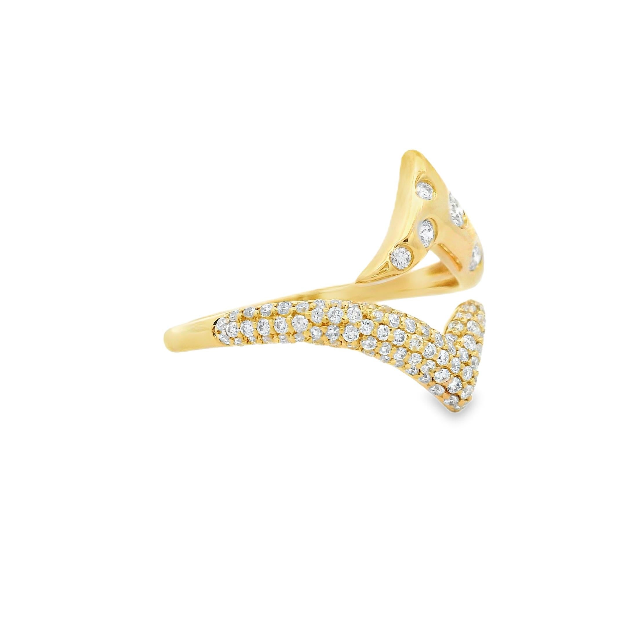 Anello con diamante a spirale in oro giallo 14K con 0,45 carati, misura 7 in vendita 2