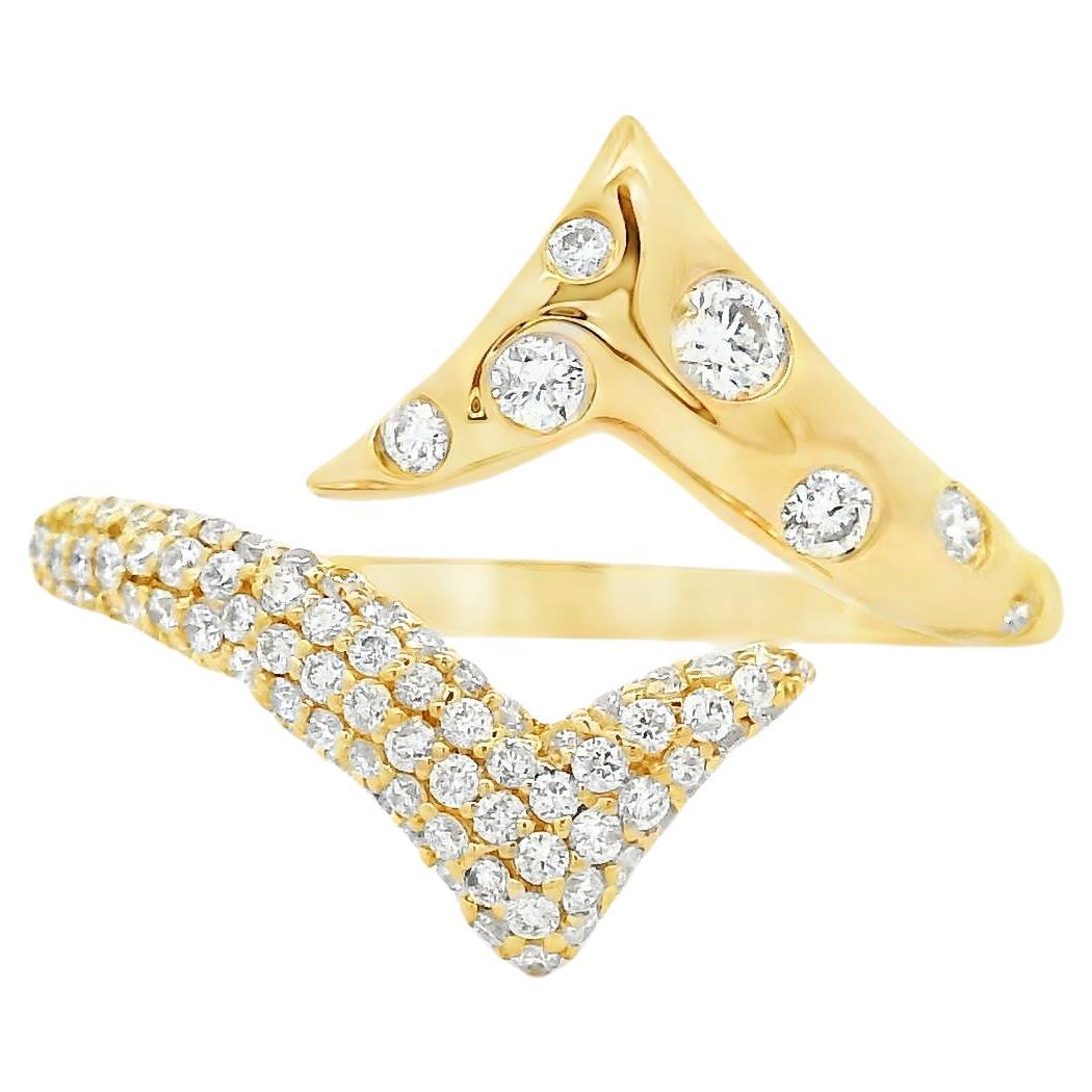 Bague spirale en or jaune 14K avec 0.45 carats Taille 7