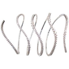 Diamond Spiral White Gold Bracelet