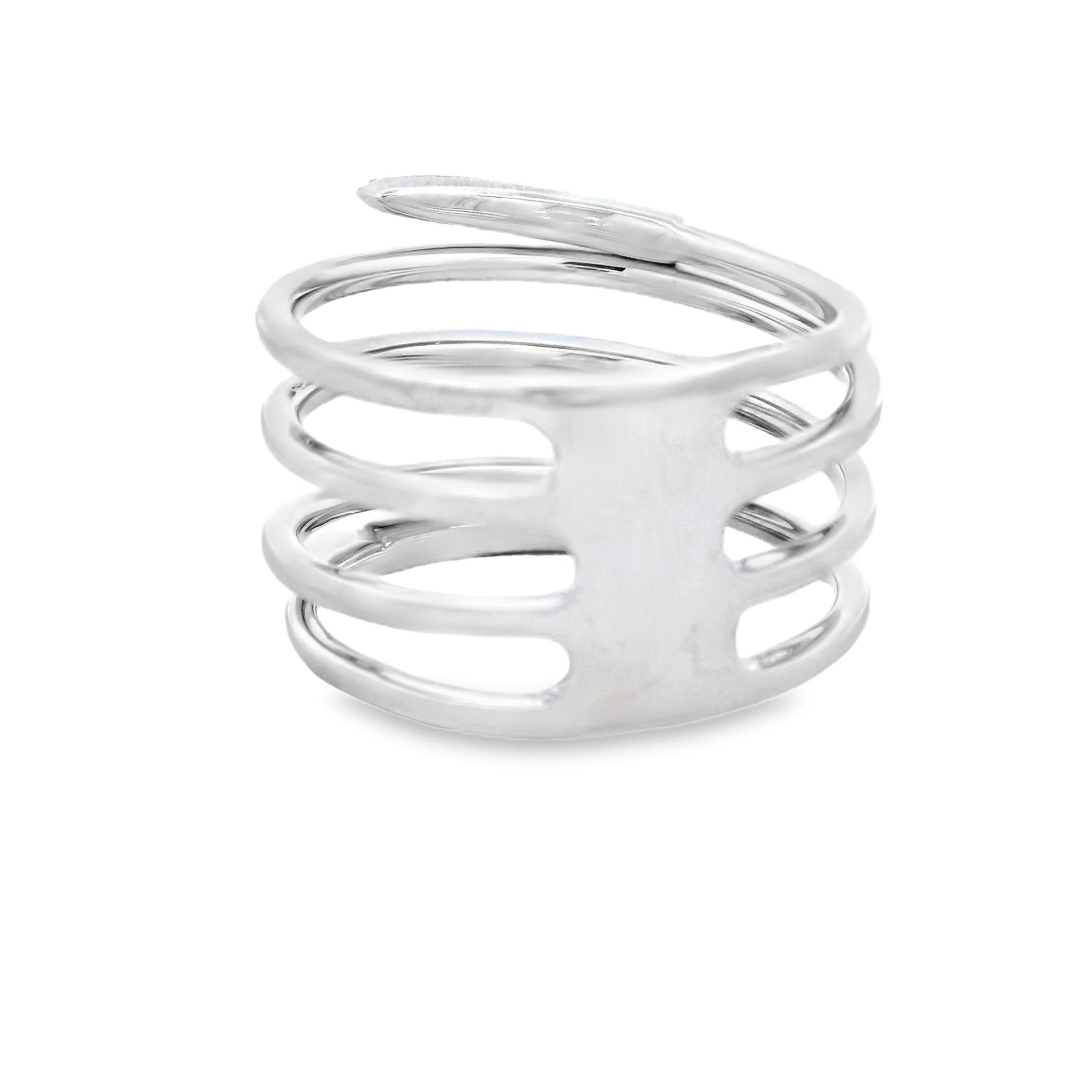 De las mujeres Anillo Envolvente Espiral de Diamantes en Oro Blanco de 14K 0,25ct Talla 7 en venta