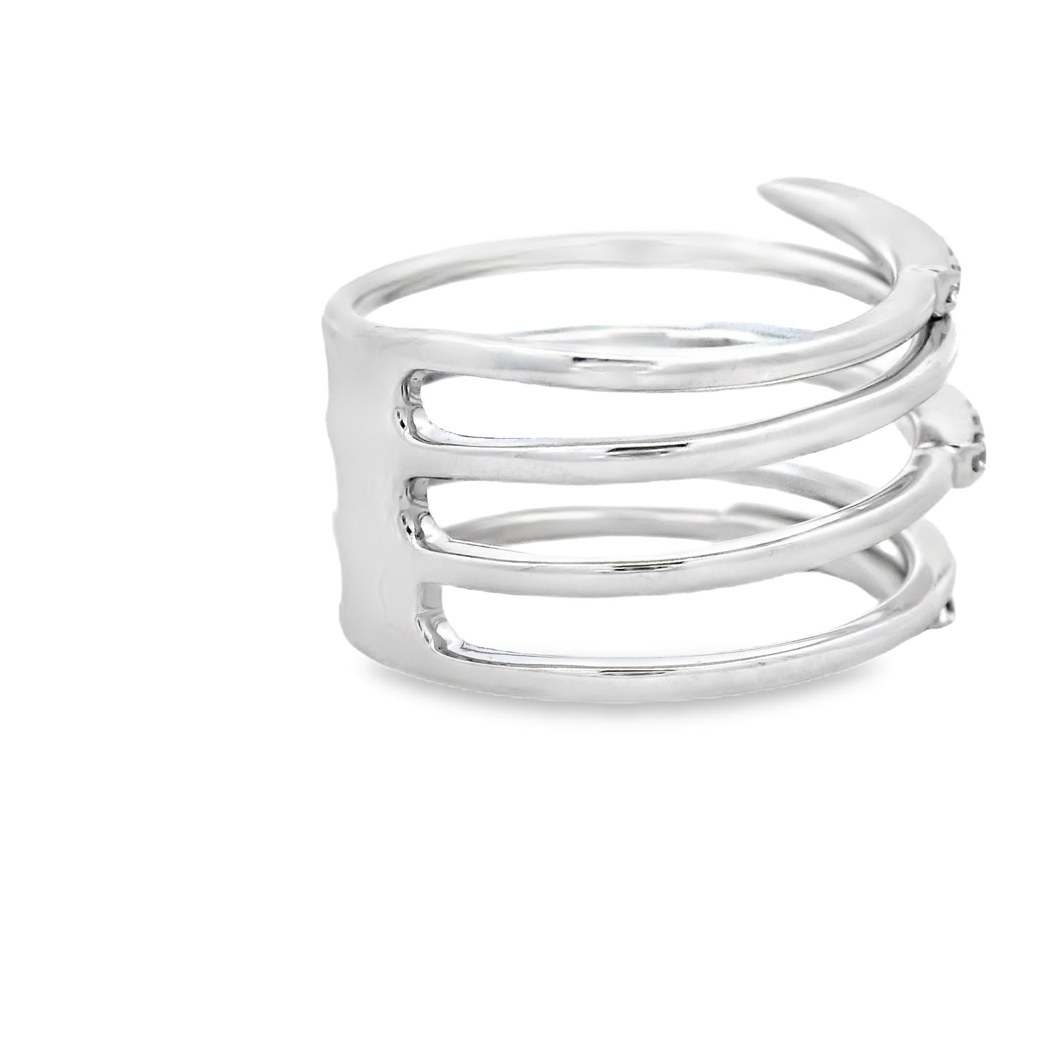 Anillo Envolvente Espiral de Diamantes en Oro Blanco de 14K 0,25ct Talla 7 en venta 1
