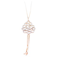 Diamond Spirals Necklace in 18 Karat Rose Gold
