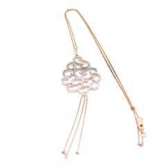 Diamond Spirals Necklace in 18 Karat Rose Gold
