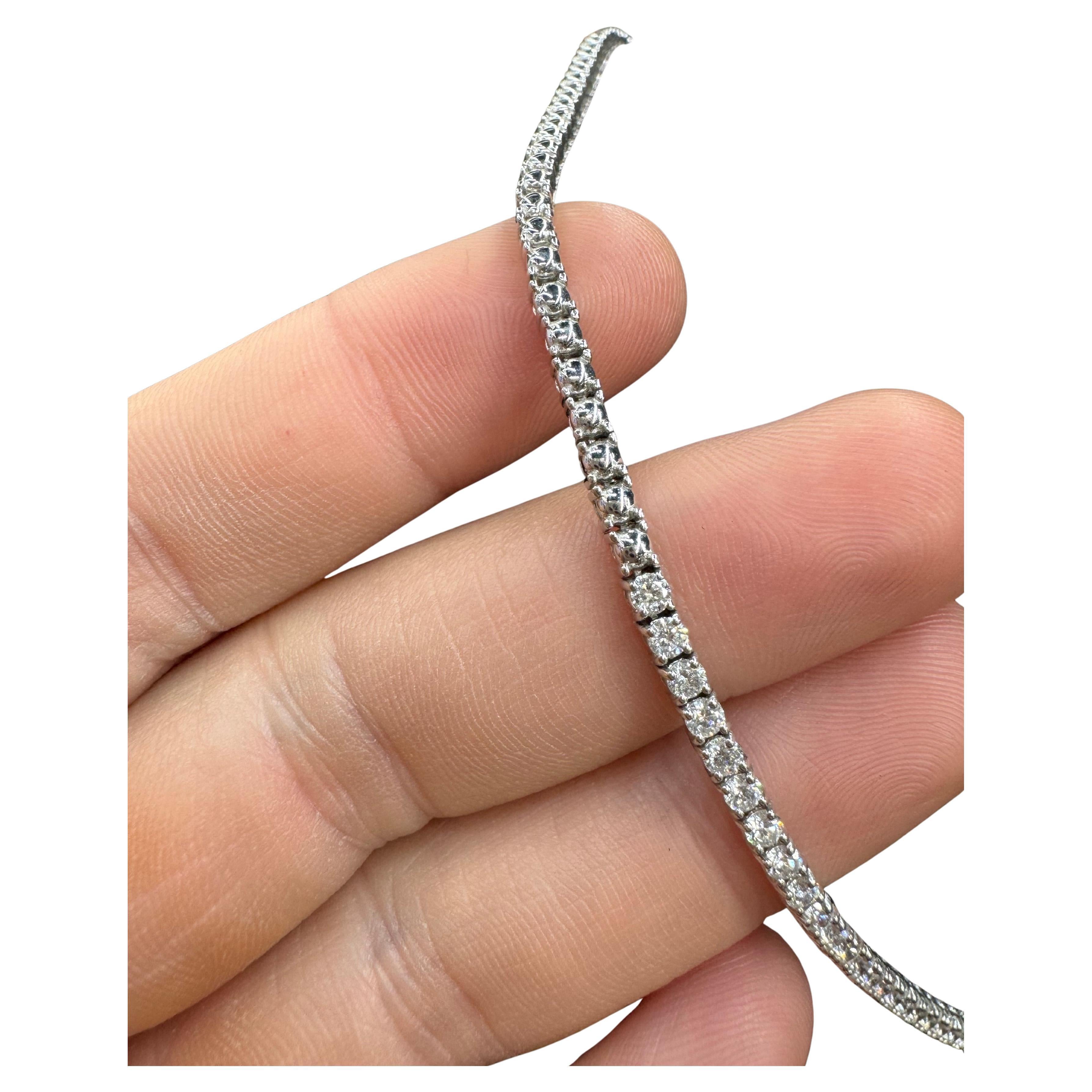 Collana Tennis con diamanti Split Drop a metà strada 7,52 carati in oro bianco 14KT G-H SI1 in vendita 5