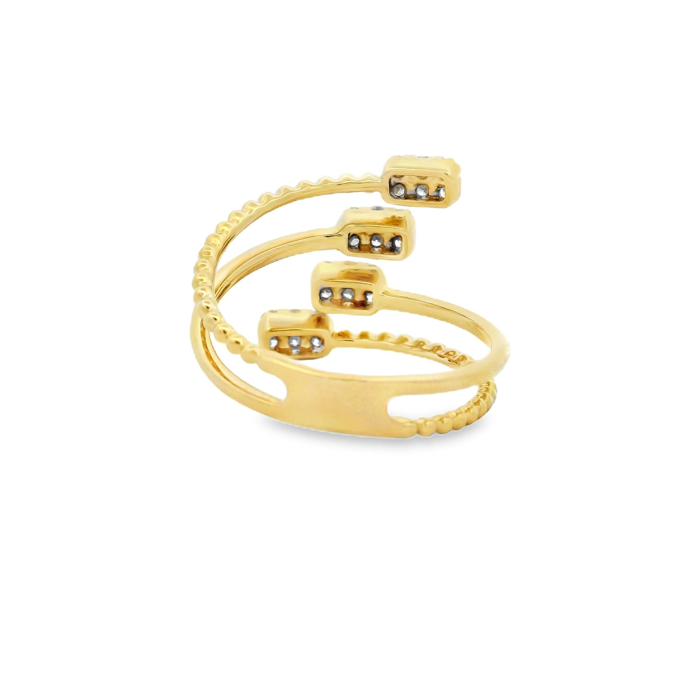 Bague en or jaune 14K avec 0.36 carats Taille 7 Neuf - En vente à New York, NY