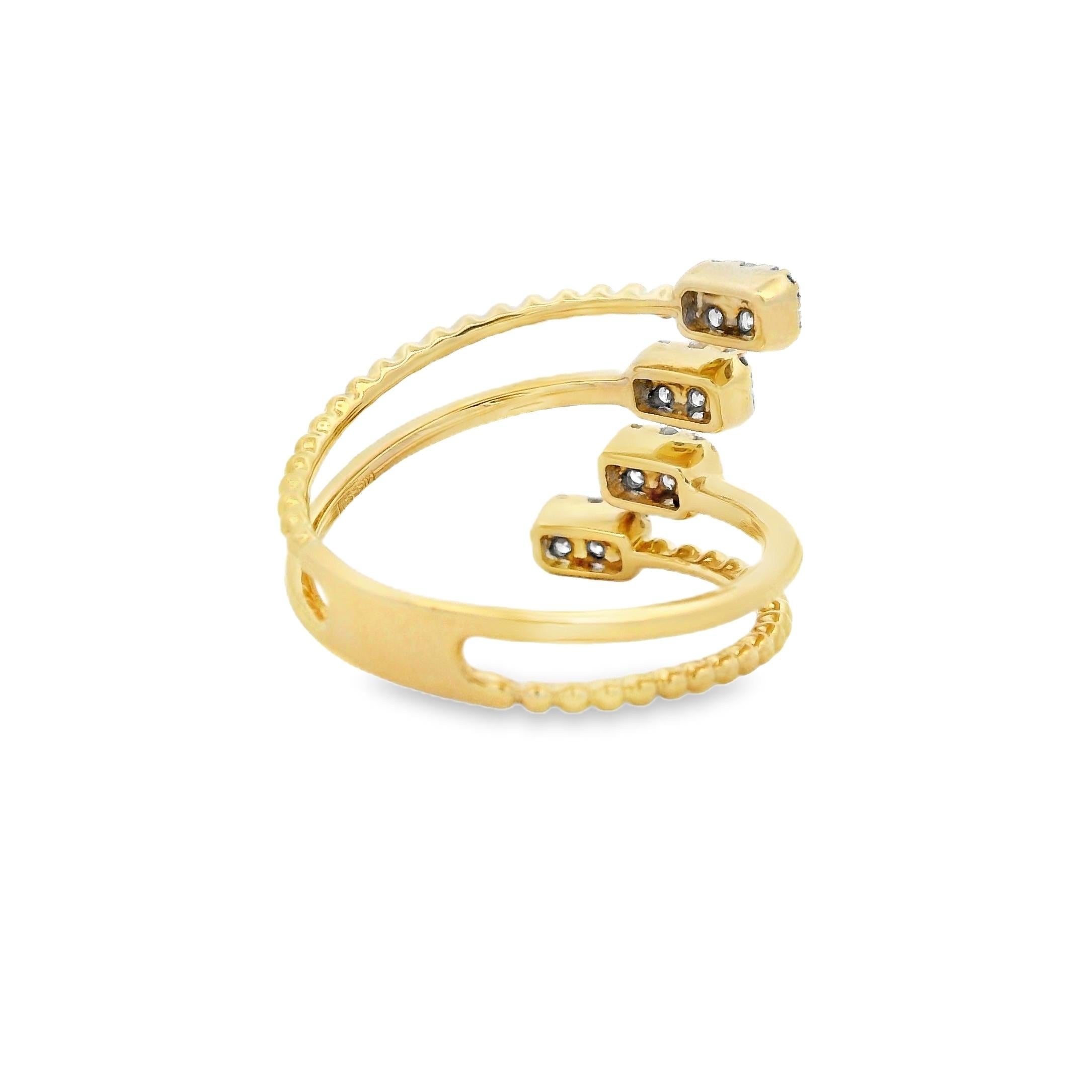 Bague en or jaune 14K avec 0.36 carats Taille 7 Pour femmes en vente