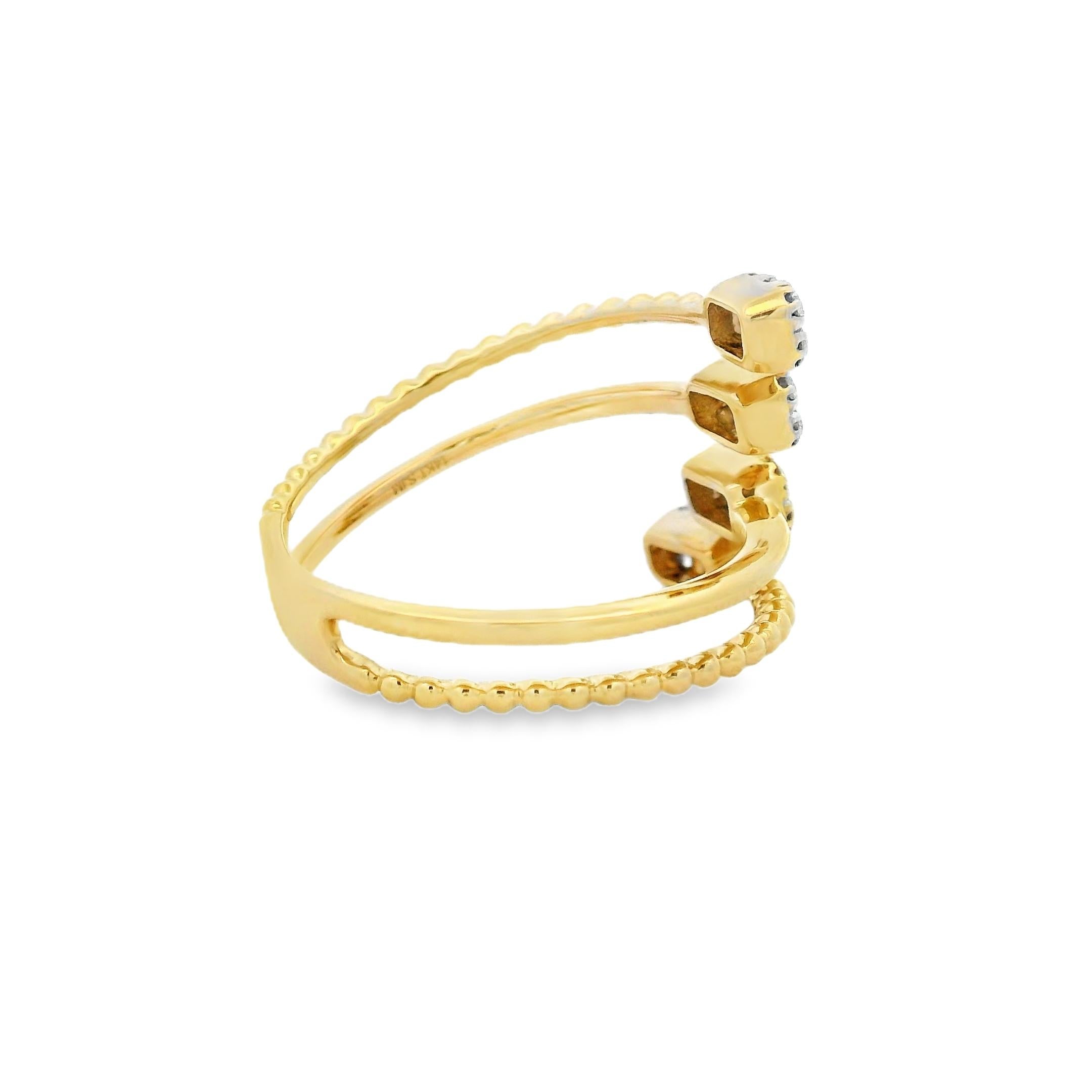 Bague en or jaune 14K avec 0.36 carats Taille 7 en vente 1