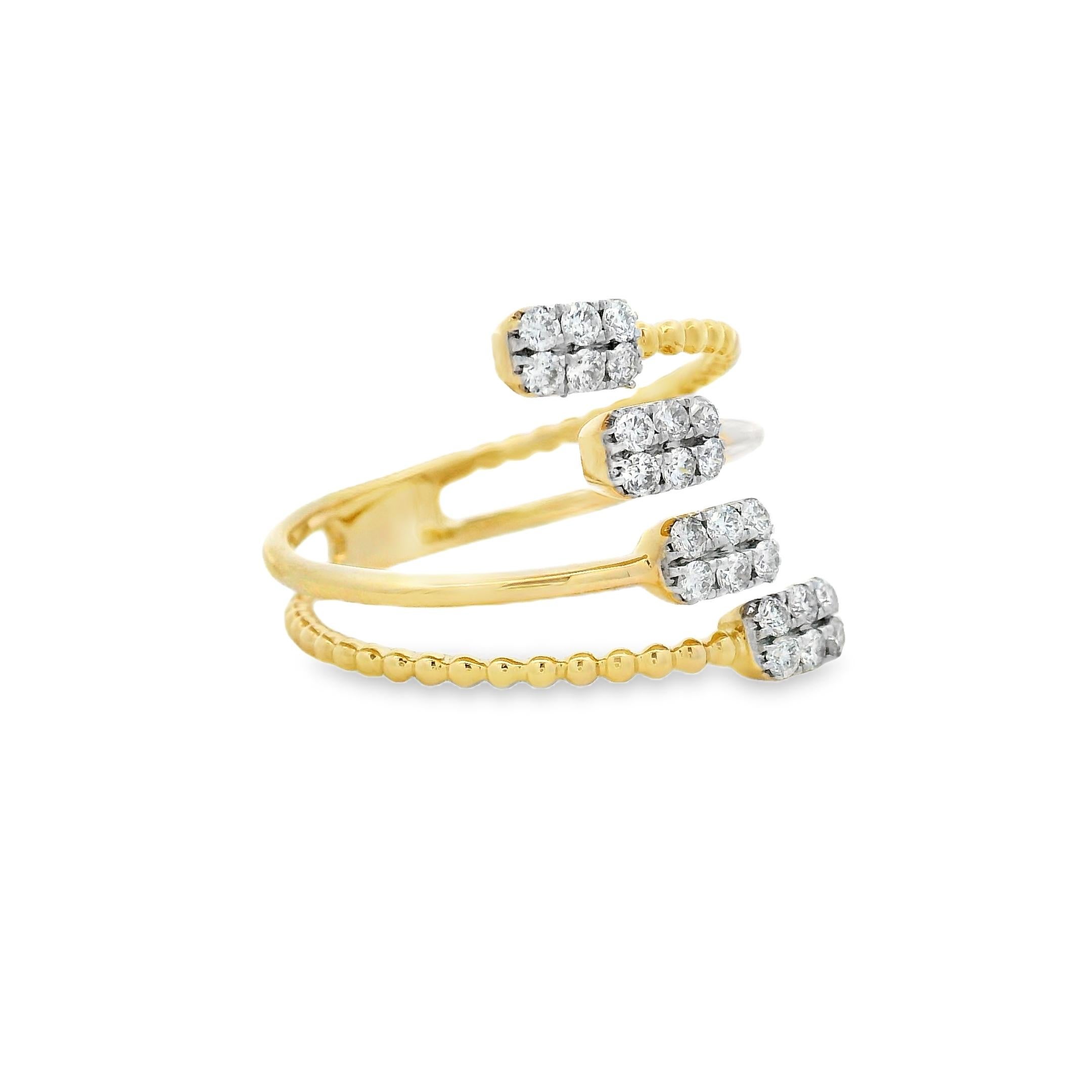 Bague en or jaune 14K avec 0.36 carats Taille 7 en vente 2