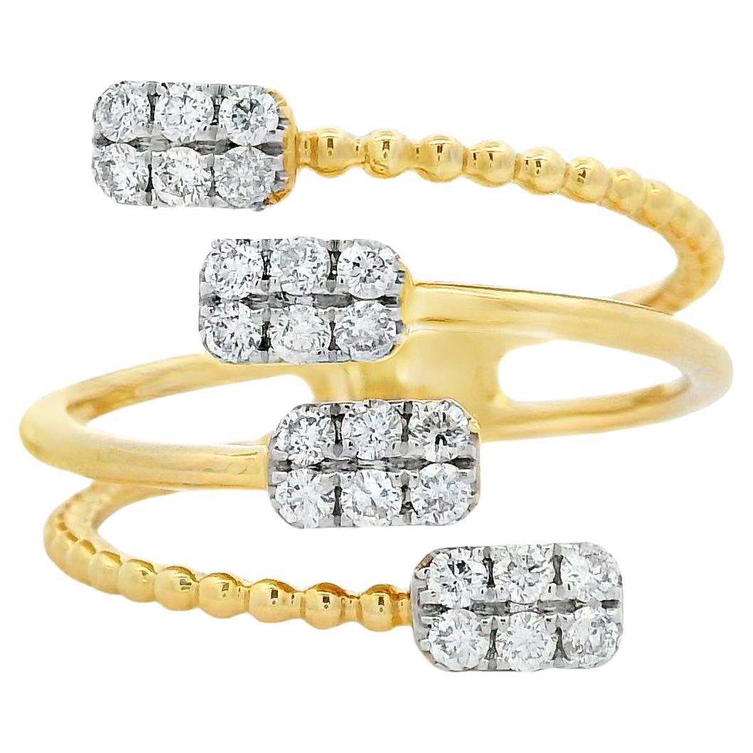 Bague en or jaune 14K avec 0.36 carats Taille 7