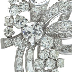 Diamond Spray Brooch, Platinum, Circa 1950s