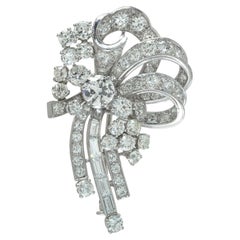 Diamond Spray Brooch, Platinum, Circa 1950s